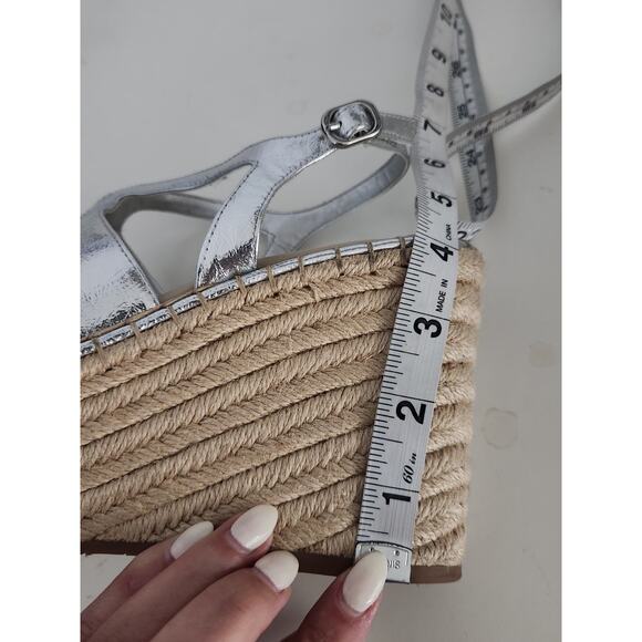 Kenneth Cole New York Women's Solace Espadrille Platform Wedge Sandals silver 8 - Picture 6 of 8